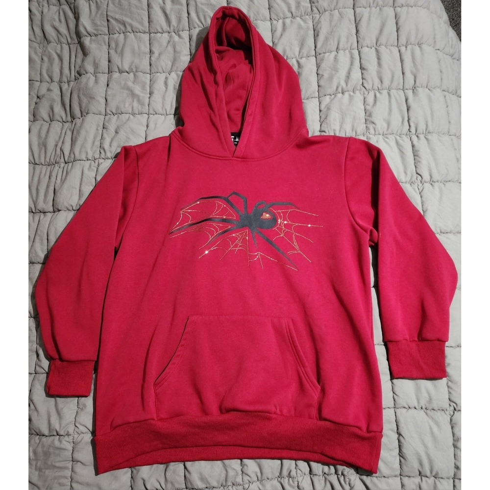 Nevstudio Red Spider Graphic Streetwear Sweater Hoodie Pullover Men's Medium